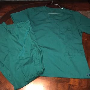 Green Scrub top and matching pants